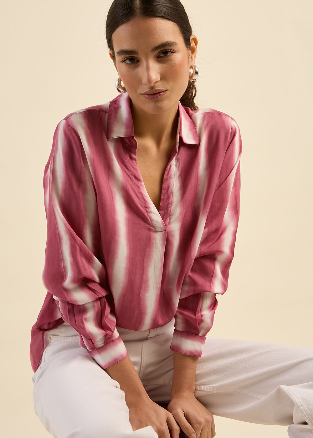 Top fluide à rayures tie and dye - Sud Express - 6 - Sud Express