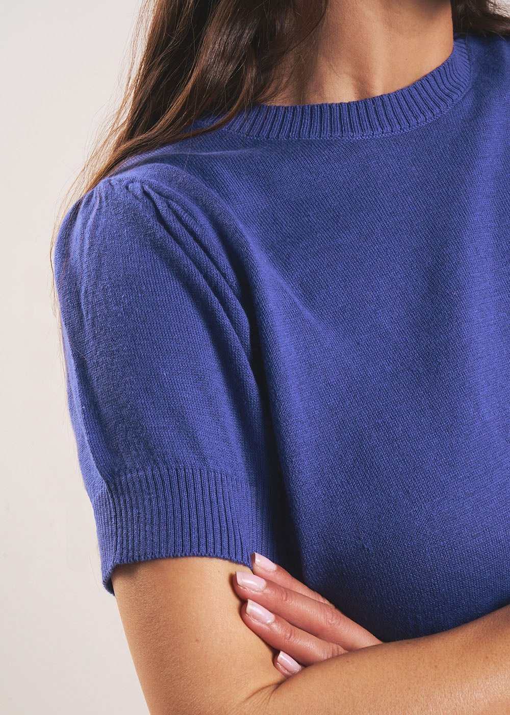 Pull à manches courtes avec épaules plissées - Sud Express - 5 - Sud Express