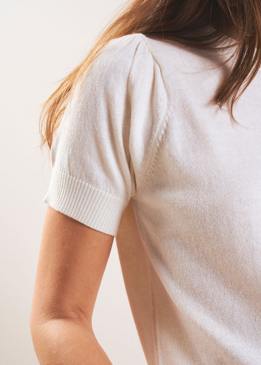 Pull à manches courtes avec épaules plissées - Sud Express - 2 - Sud Express