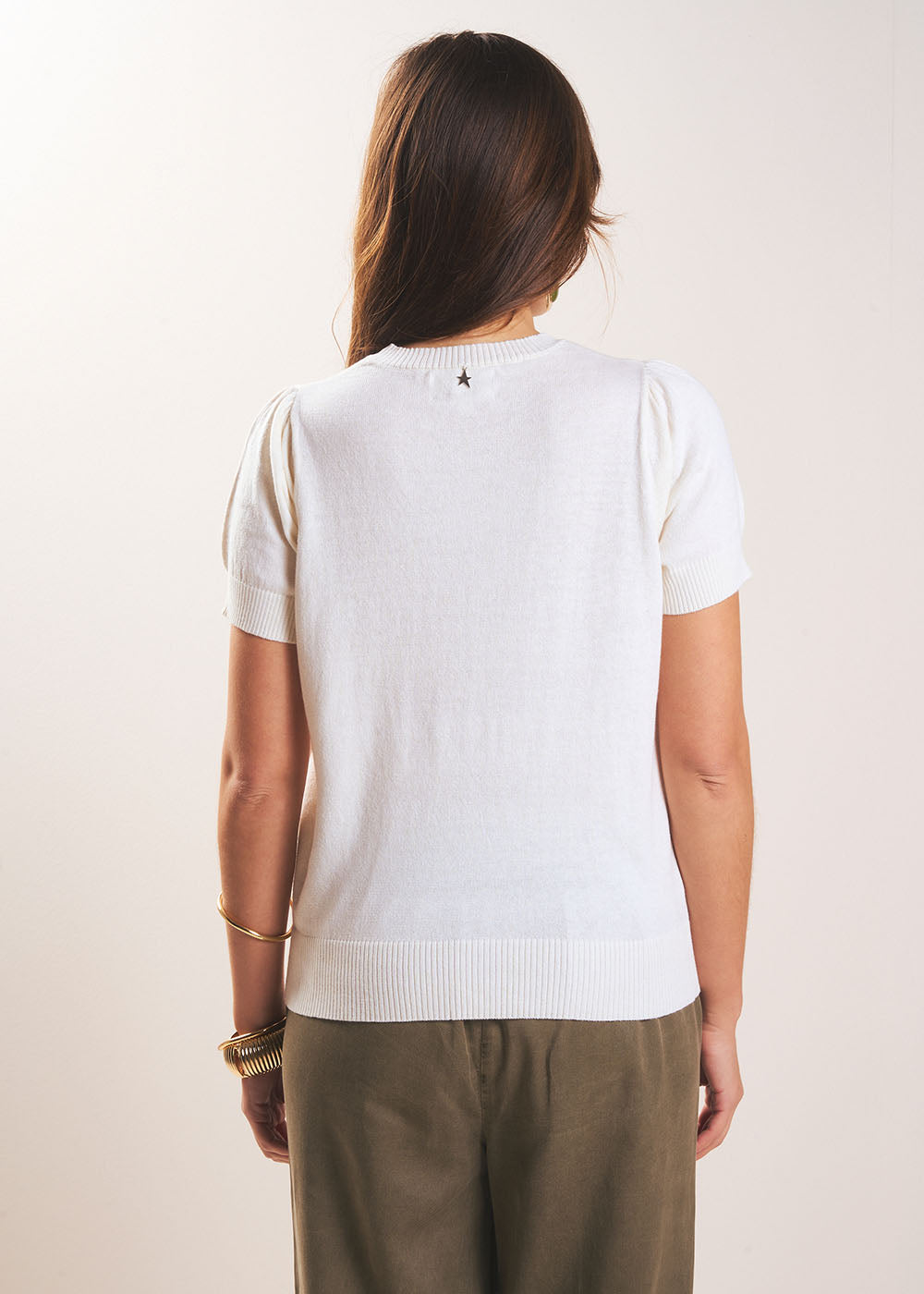 Pull à manches courtes avec épaules plissées - Sud Express - 3 - Sud Express