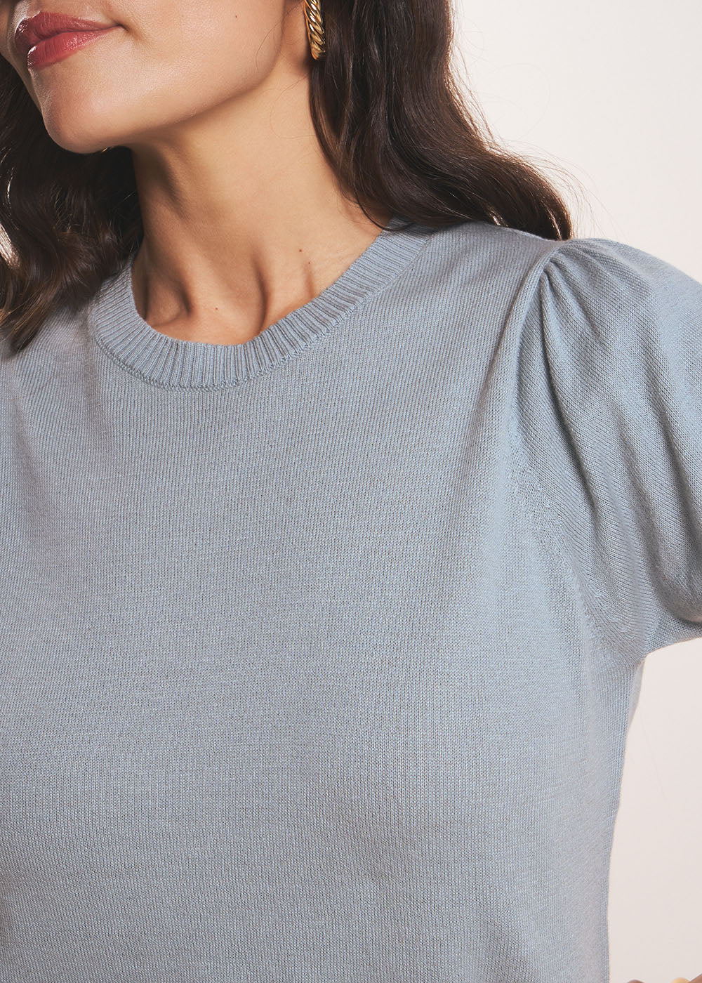 Pull à manches courtes avec épaules plissées - Sud Express - 2 - Sud Express