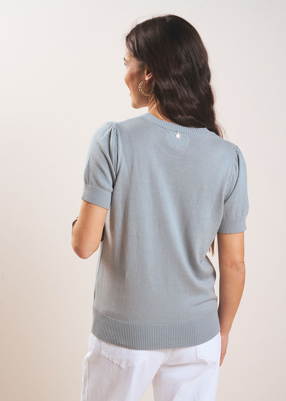 Pull à manches courtes avec épaules plissées - Sud Express - 3 - Sud Express