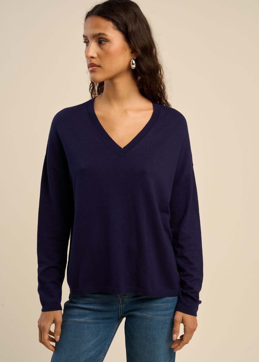 Pull maille fine col V - Sud Express - 5 - Sud Express