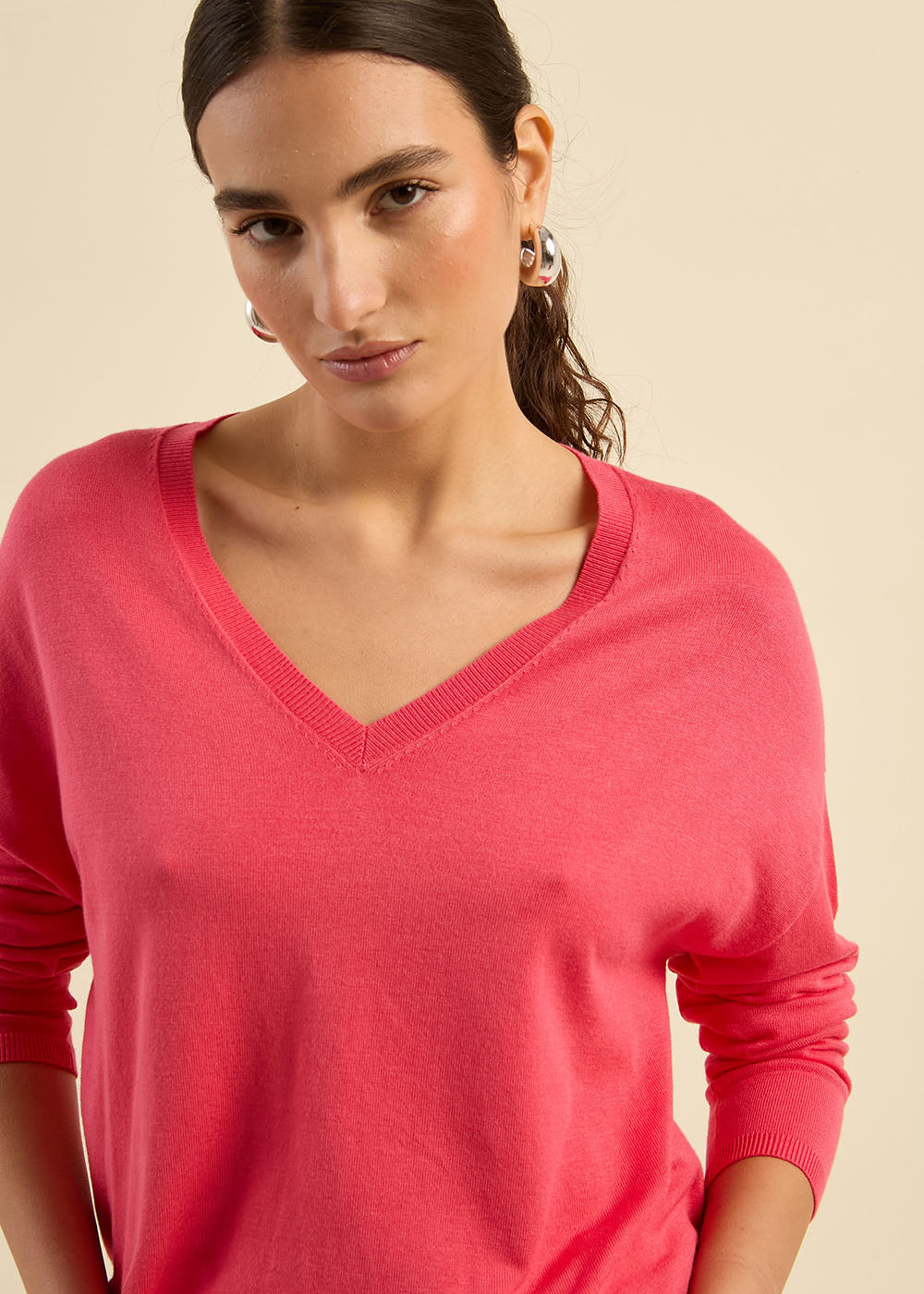 Pull maille fine col V - Sud Express - 5 - Sud Express