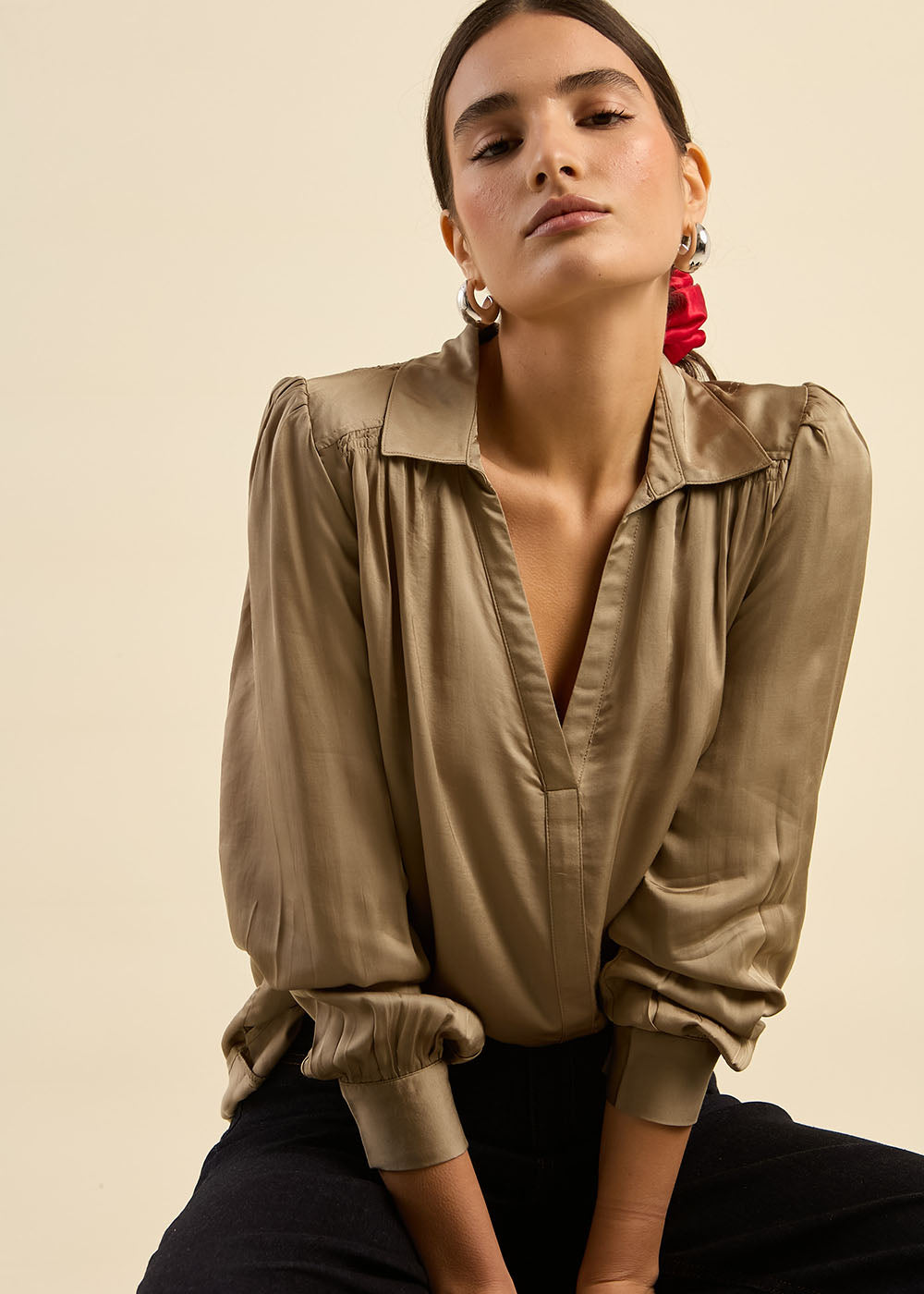 Blouse fluide à col V - Sud Express - 6 - Sud Express