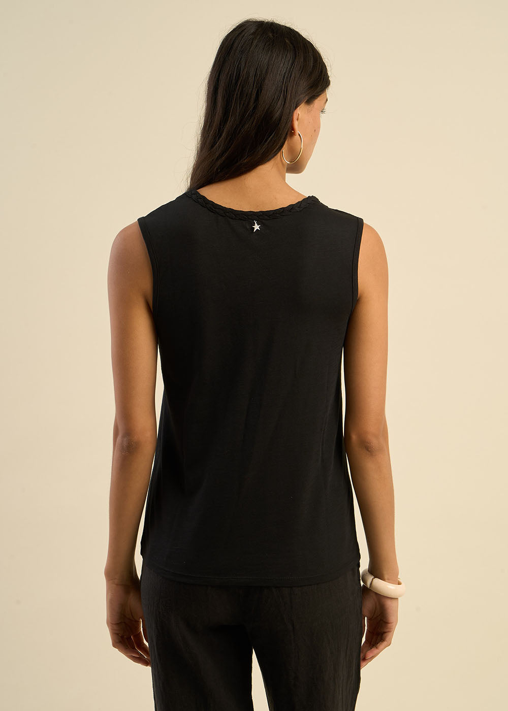 DAM Débardeur en coton modal avec tresse brodée - 3 - Sud Express - Sud Express