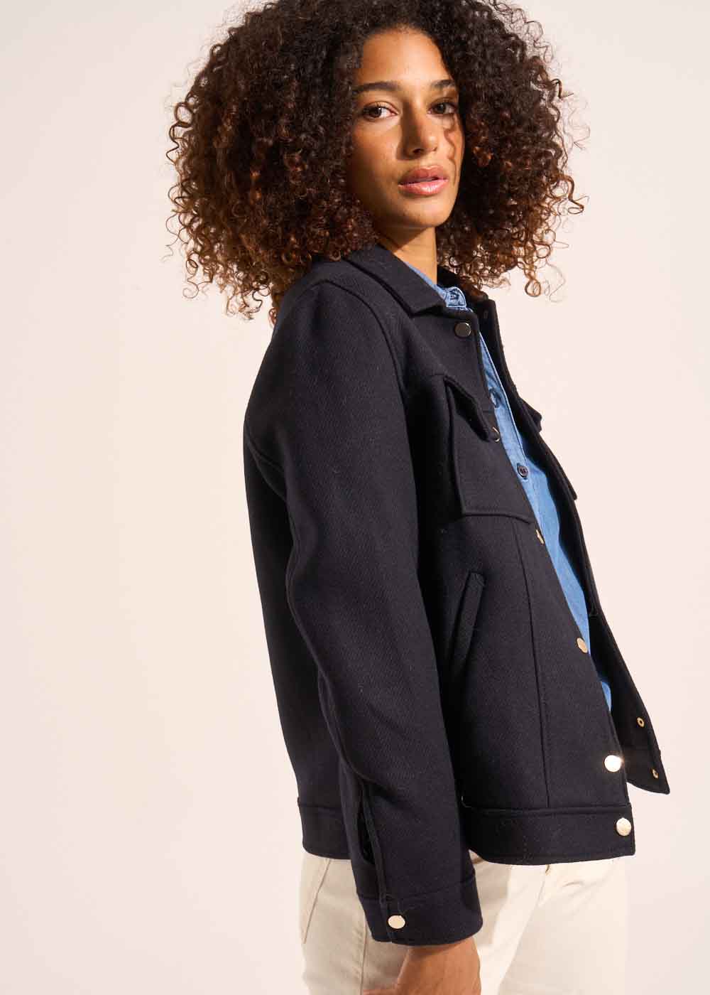 MABELO Manteau court en drap de laine - 4 - Sud Express - Sud Express