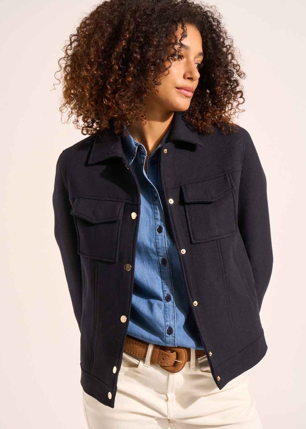 Manteau court en drap de laine - Sud Express - 6 - Sud Express