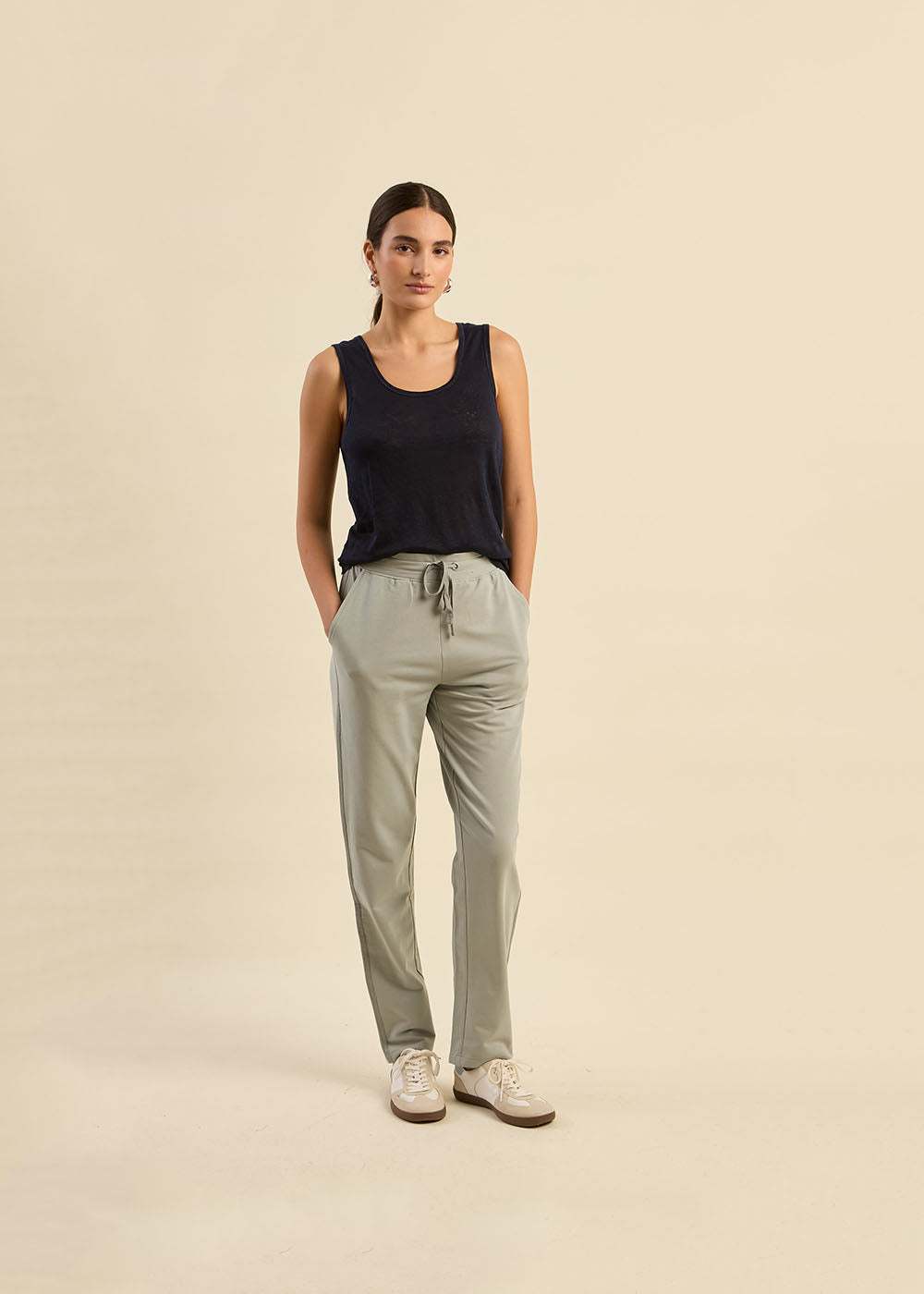 JOLENE Pantalon de jogging droit avec bande lurex - 1 - Sud Express - Sud Express