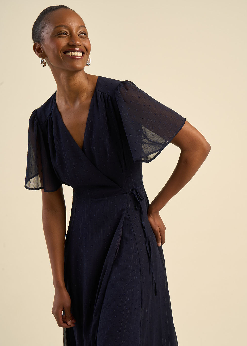 RAMILIE Robe longue manches courtes à motifs - 4 - Sud Express - Sud Express