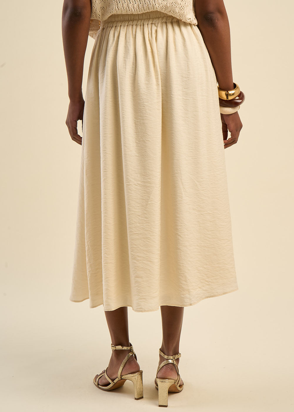 WASHY Jupe midi évasée effet crinkle - 3 - Sud Express - Sud Express