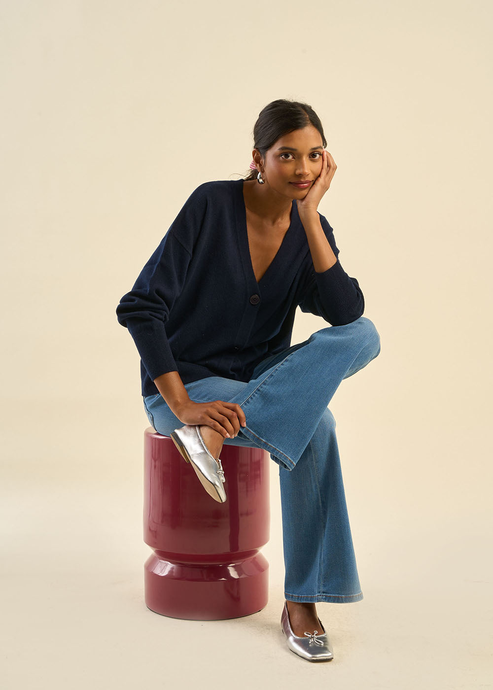 GRAMMOUY Cardigan à col en V 100% cachemire - 4 - Sud Express - Sud Express