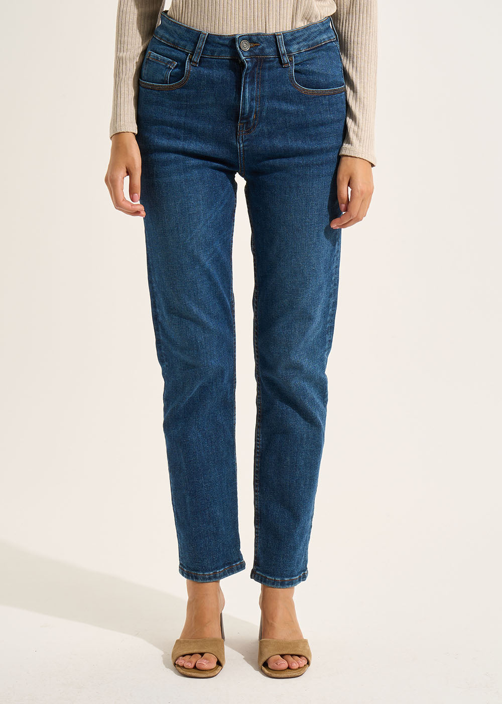 DEBBY  Jean droit taille haute cinq poches - 1 - Sud Express - Sud Express