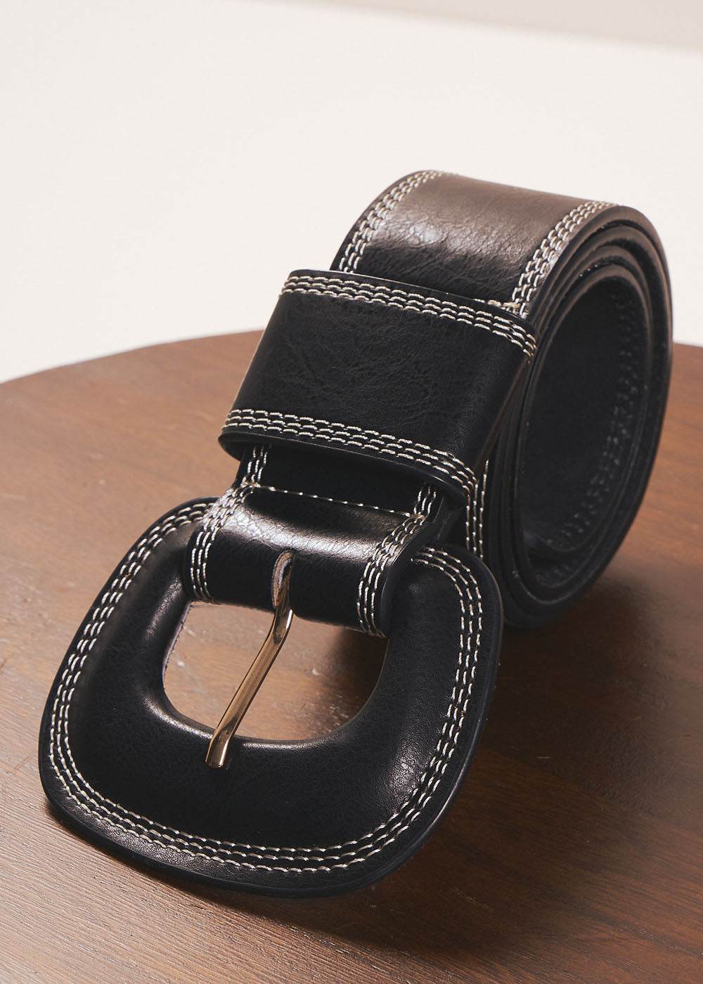 CHRISTIANE Large ceinture en cuir détails surpiqûres - 1 - Sud Express - Sud Express