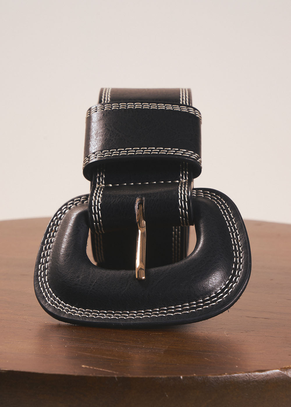 CHRISTIANE Large ceinture en cuir détails surpiqûres - 2 - Sud Express - Sud Express