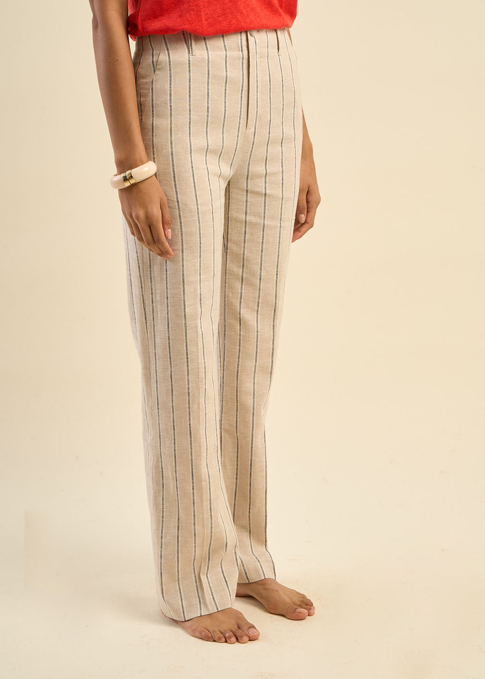 Pantalon large et habillé à fines rayures - Sud Express - 5 - Sud Express