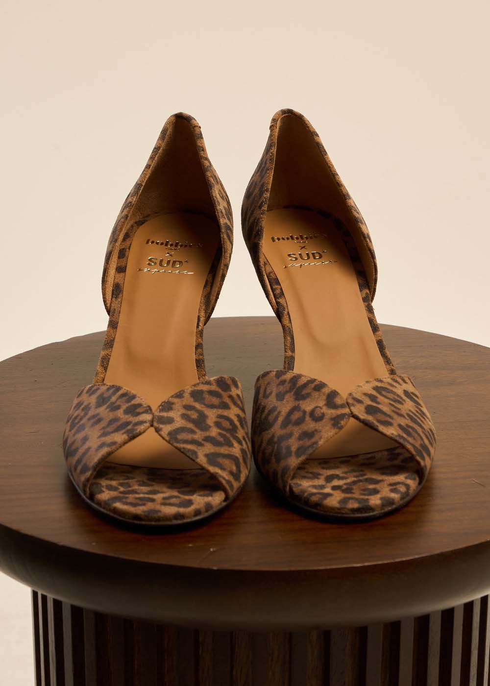 LIZ Sandales à talons hauts en cuir suédé imprimé léopard - 2 - Sud Express - Sud Express