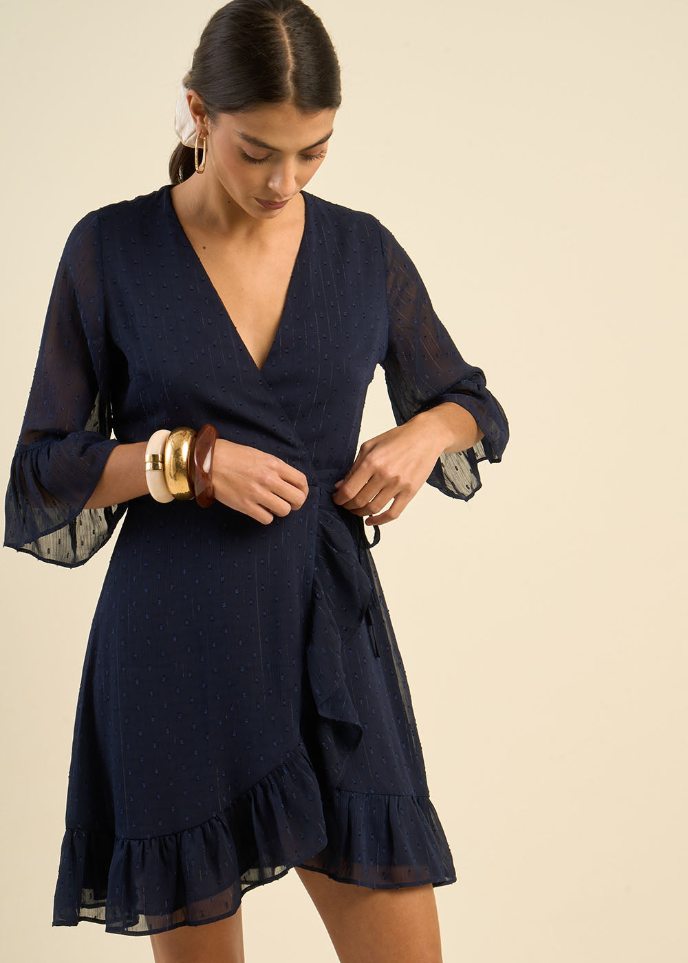 RIMIDA Robe courte cache-cœur plumetis - 1 - Sud Express - Sud Express