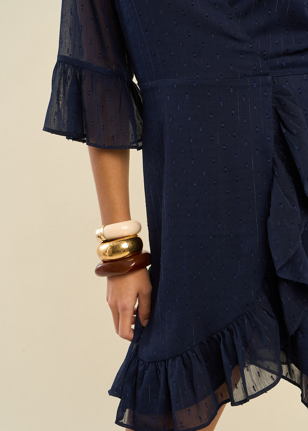 Robe courte cache-cœur plumetis - Sud Express - 5 - Sud Express