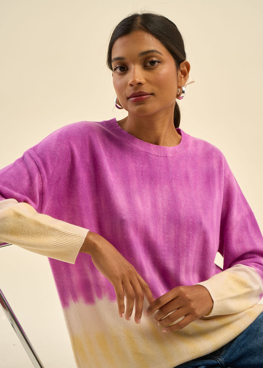 MALOUYA Pull dip dye 100% cachemire - 1 - Sud Express - Sud Express