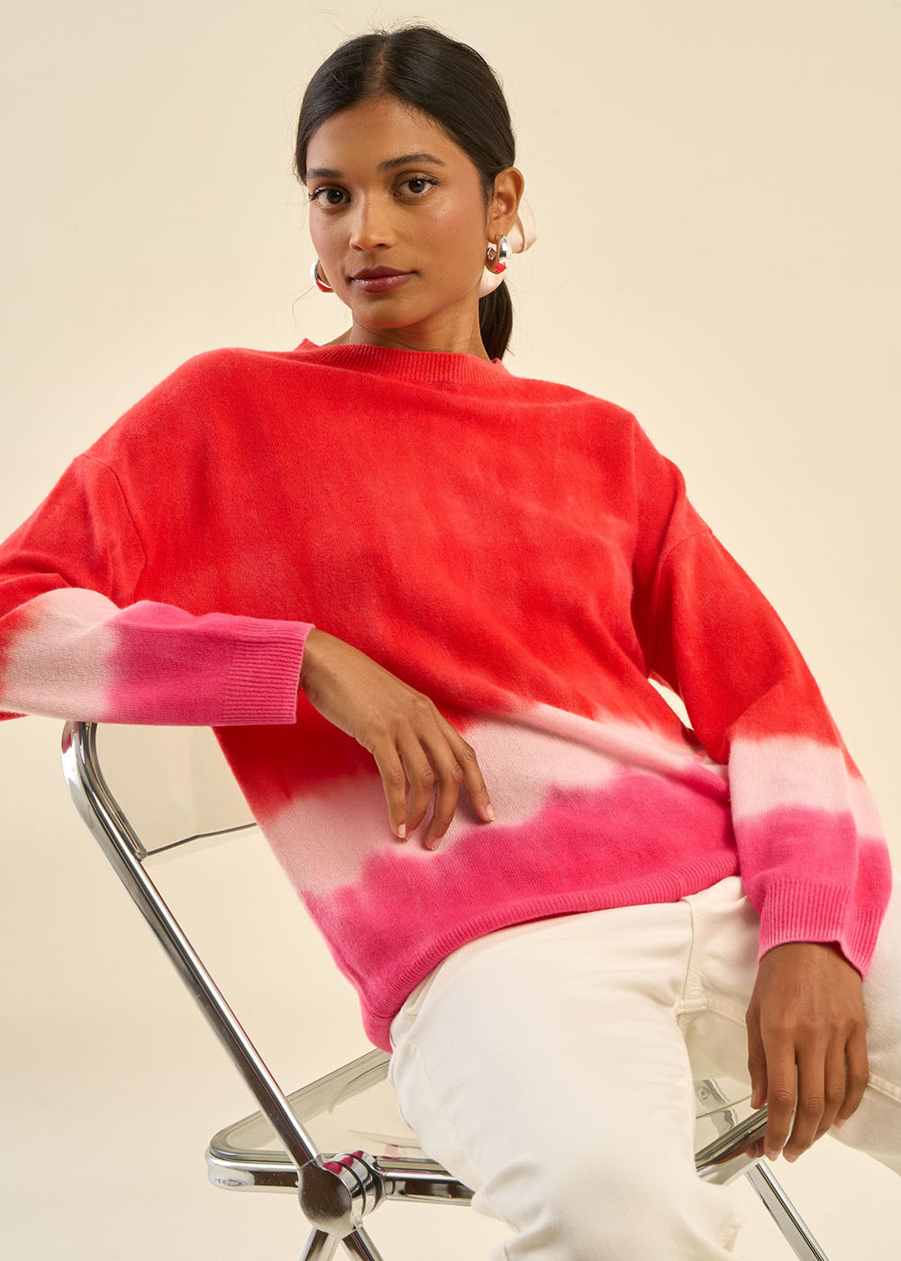 MALOUYA Pull dip dye 100% cachemire - 1 - Sud Express - Sud Express