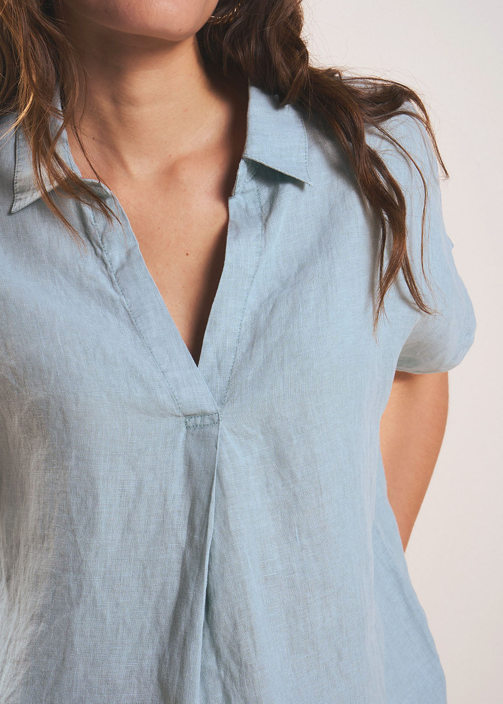 TAMINA Blouse en lin Col V - 2 - Sud Express - Sud Express