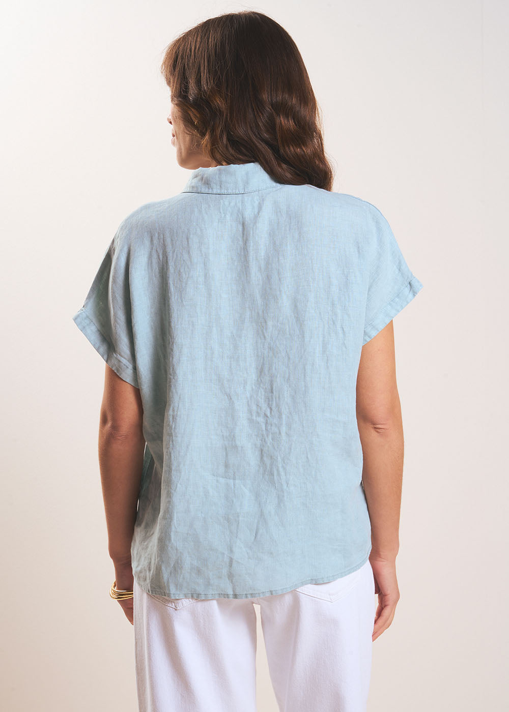 TAMINA Blouse en lin Col V - 3 - Sud Express - Sud Express