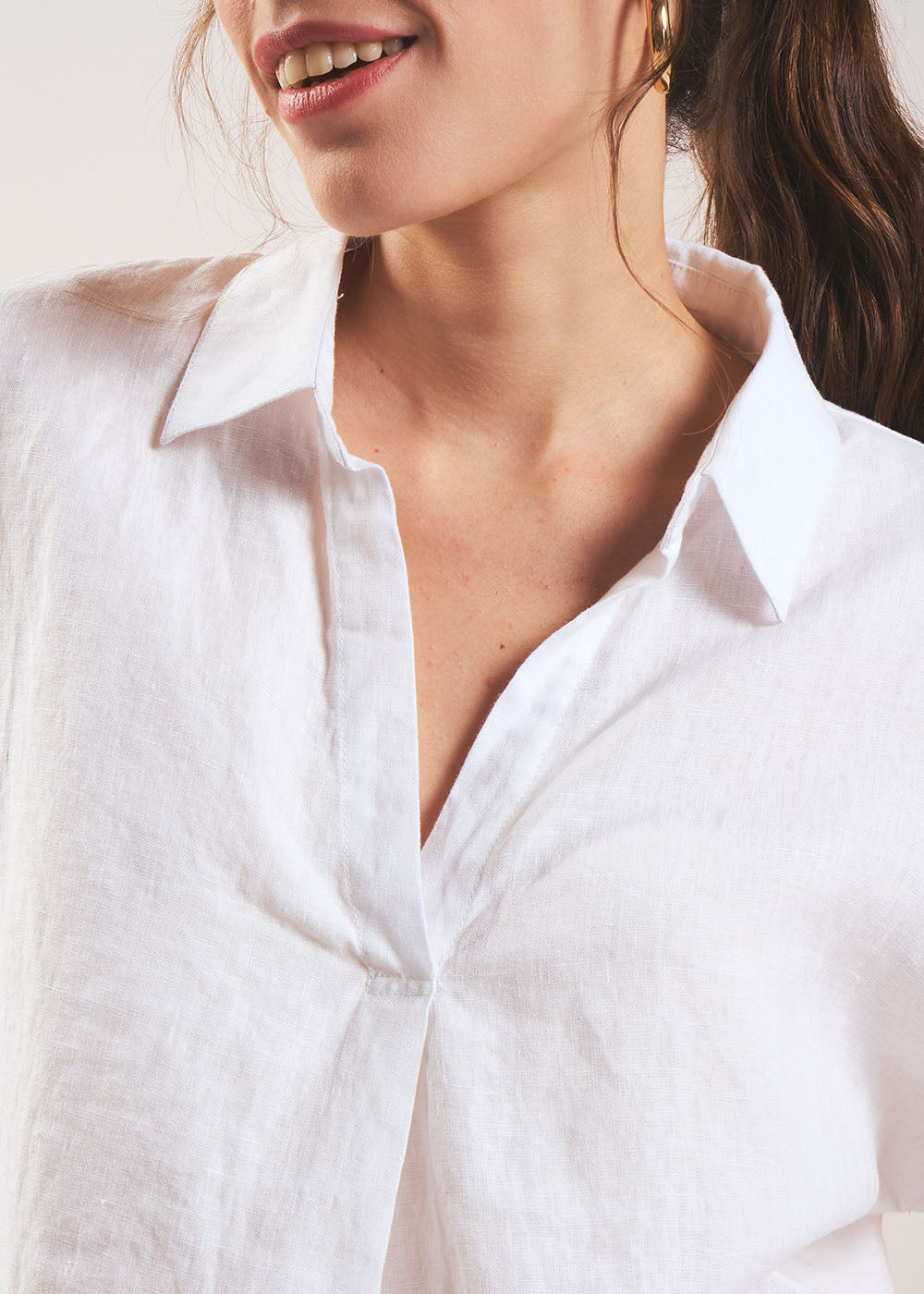 TAMINA Blouse en lin Col V - 2 - Sud Express - Sud Express