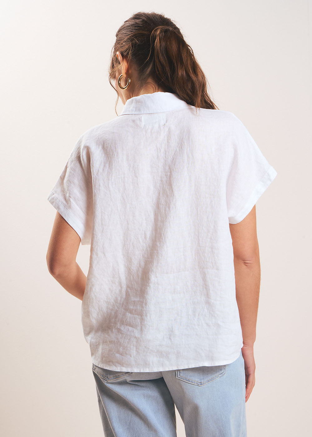 TAMINA Blouse en lin Col V - 3 - Sud Express - Sud Express