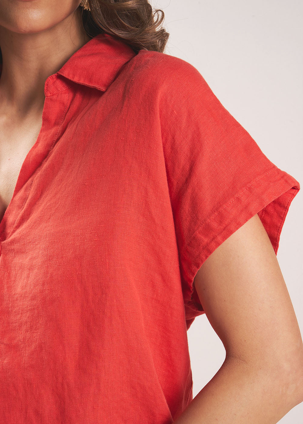 TAMINA Blouse en lin Col V - 3 - Sud Express - Sud Express