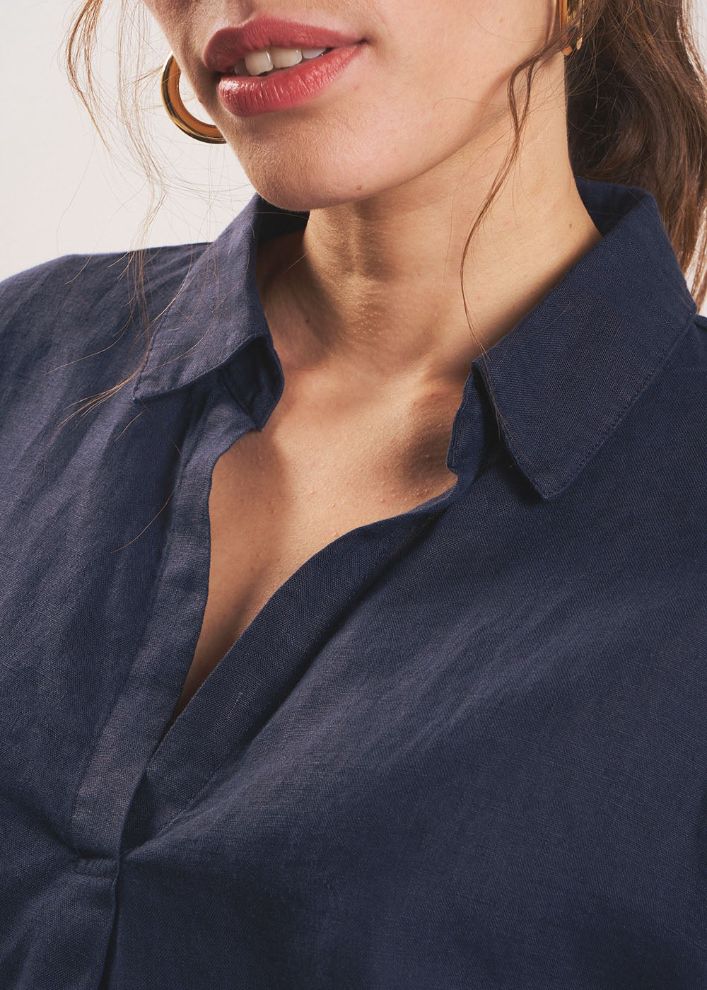 TAMINA Blouse en lin Col V - 2 - Sud Express - Sud Express