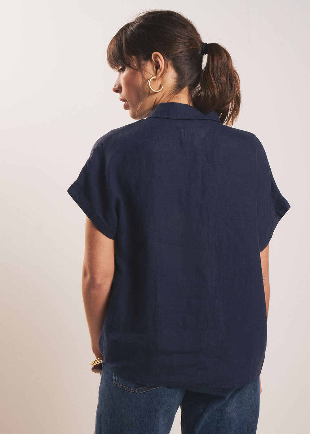 TAMINA Blouse en lin Col V - 3 - Sud Express - Sud Express