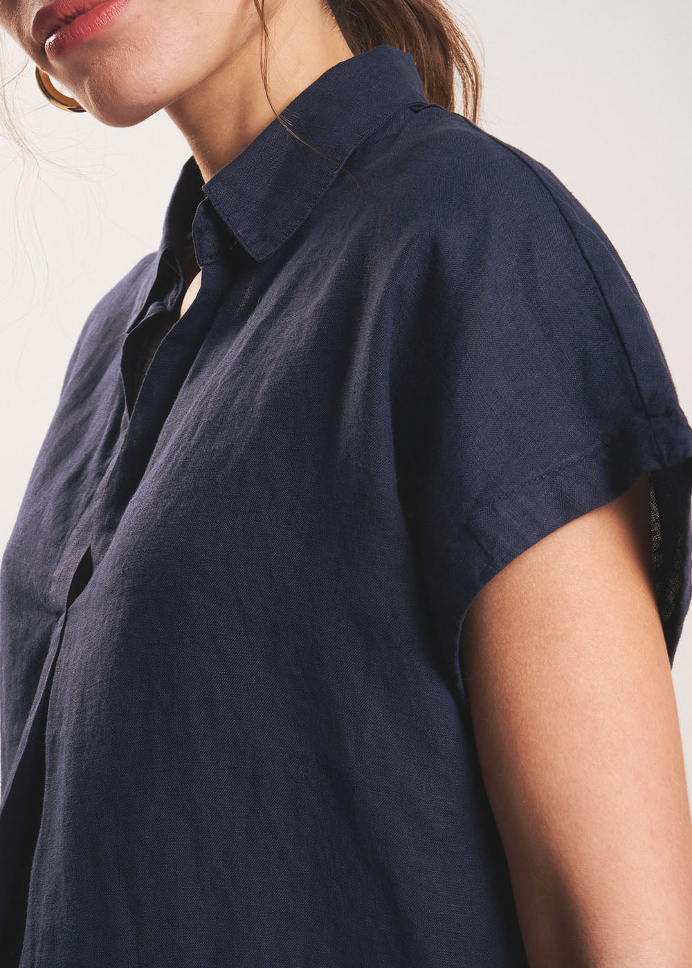 TAMINA Blouse en lin Col V - 4 - Sud Express - Sud Express