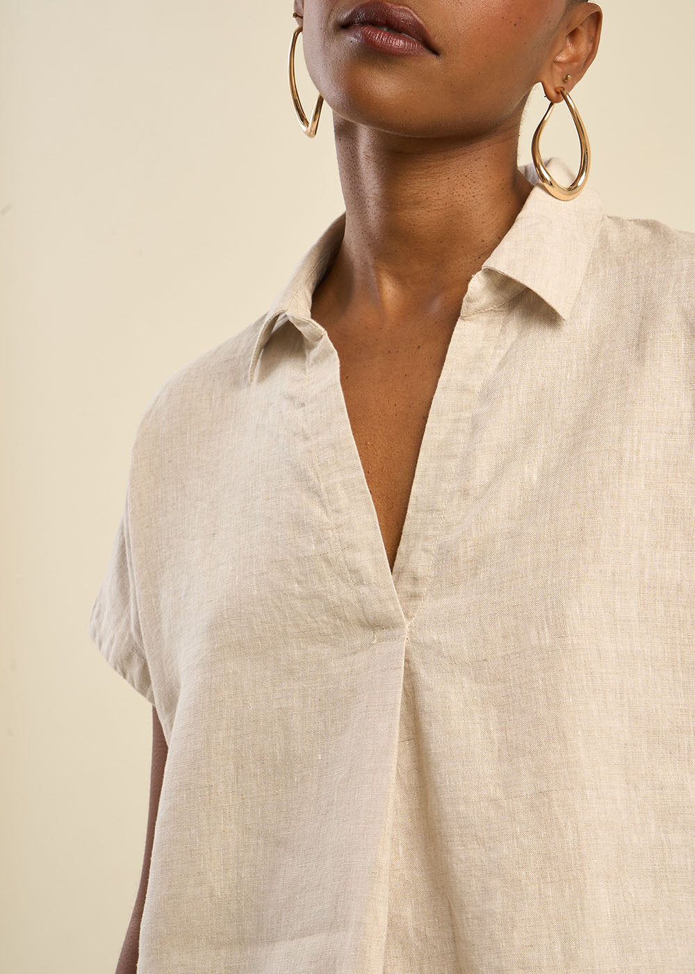 TAMINA Blouse en lin Col V - 2 - Sud Express - Sud Express