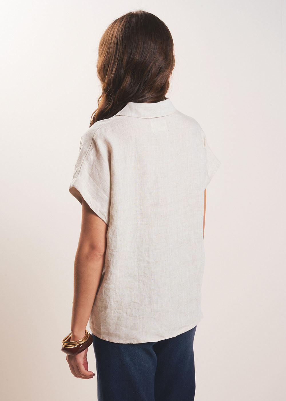 TAMINA Blouse en lin Col V - 3 - Sud Express - Sud Express