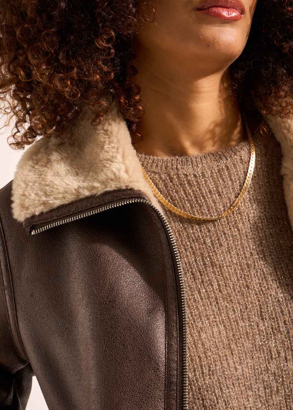 MALTAZI Manteau fausse peau lainée avec intérieur fausse fourrure - 2 - Sud Express - Sud Express