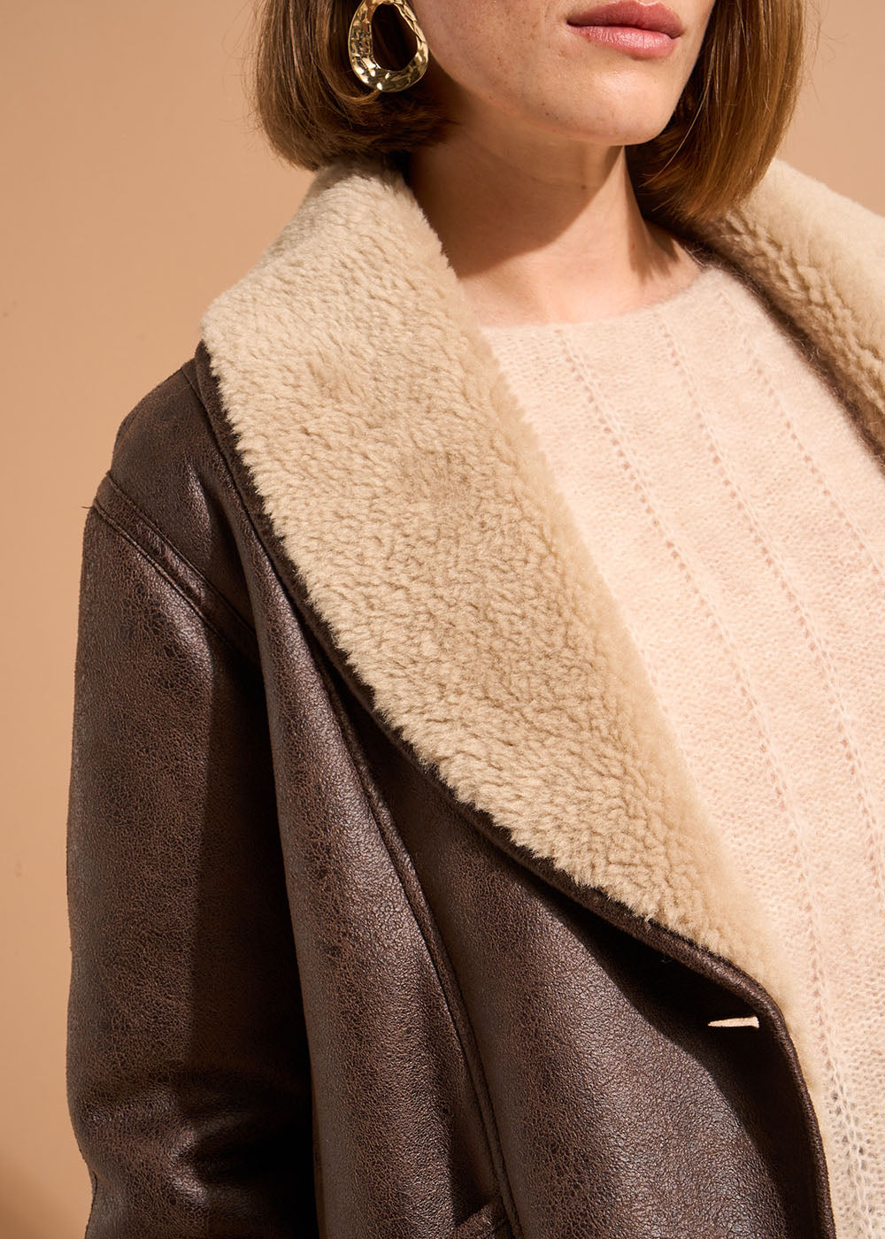 MIDNIGHT Manteau long avec intérieur en fausse fourrure - 2 - Sud Express - Sud Express