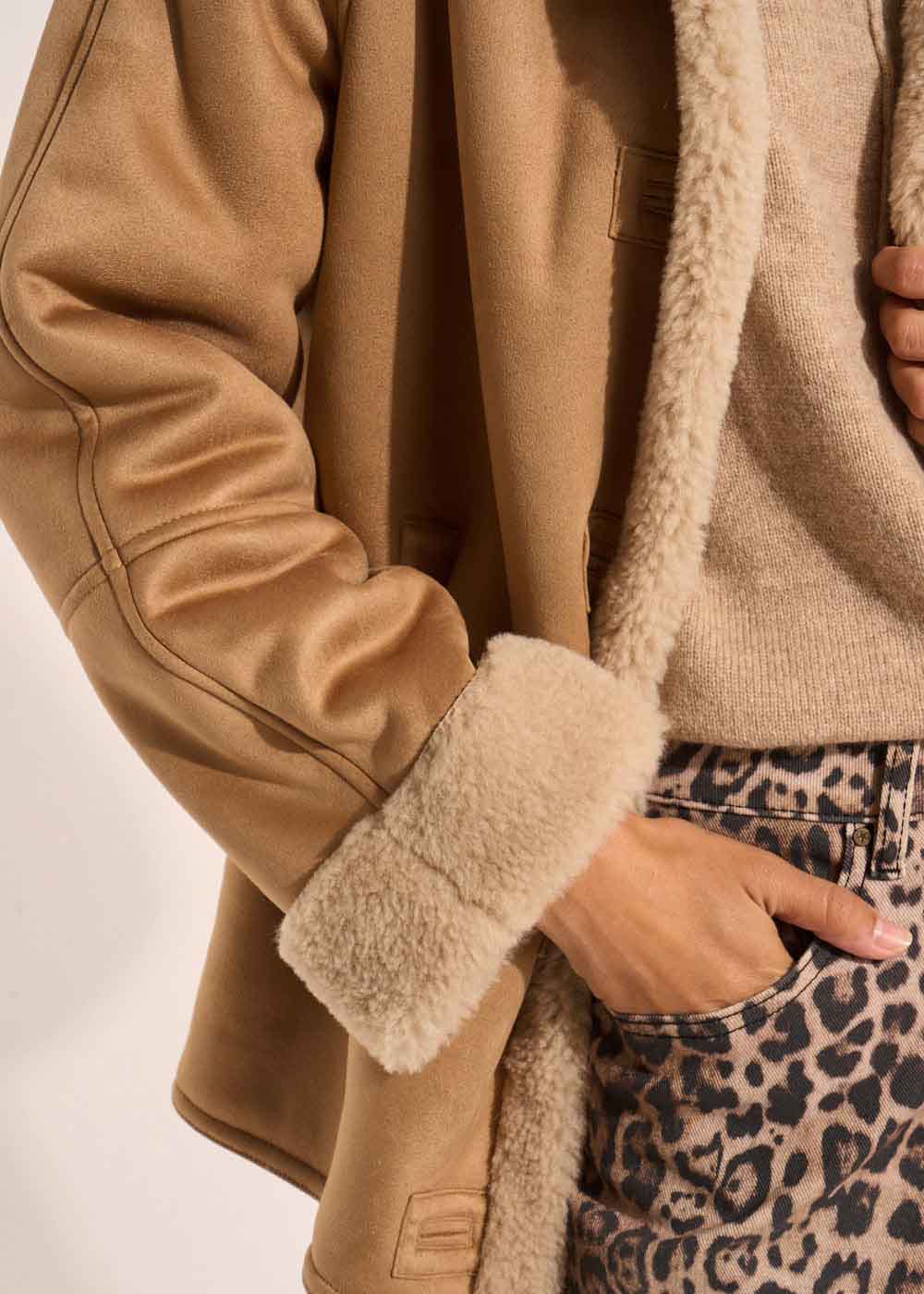 MUFFIN Manteau façon peau retournée - 2 - Sud Express - Sud Express