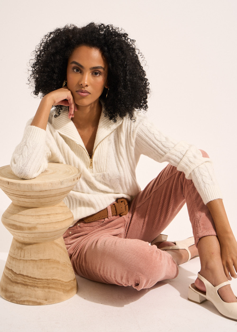 MANOUY Pull col camionneur zippé à manches longues - 1 - Sud Express - Sud Express