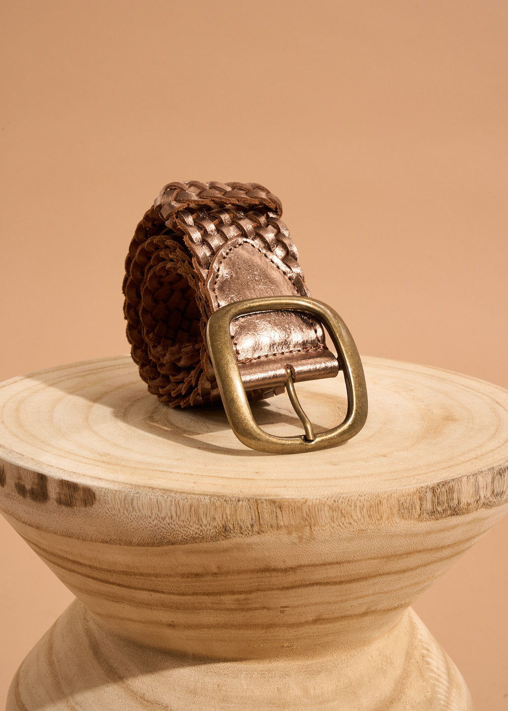 CRYSTAL Ceinture large tressée en cuir - 1 - Sud Express - Sud Express