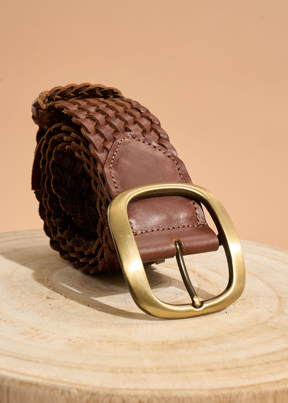 Ceinture large tressée en cuir - Sud Express - 1 - Sud Express