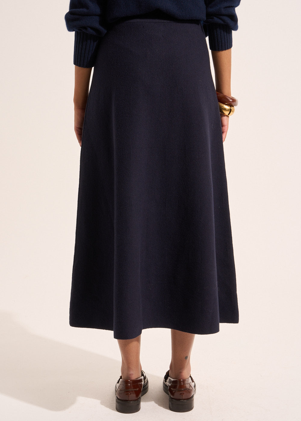 JULIENNE Jupe midi évasée en maille coton et laine - 3 - Sud Express - Sud Express