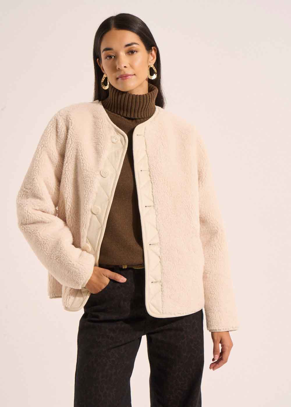 MONTANA Manteau réversible fausse fourrure faux suède - 1 - Sud Express - Sud Express
