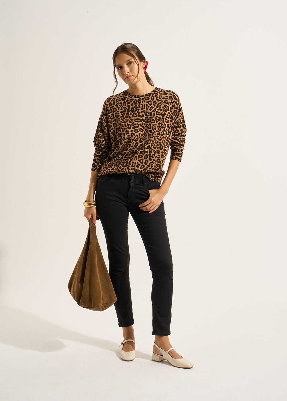 Pull en cachemire imprimé léopard - Sud Express - 5 - Sud Express