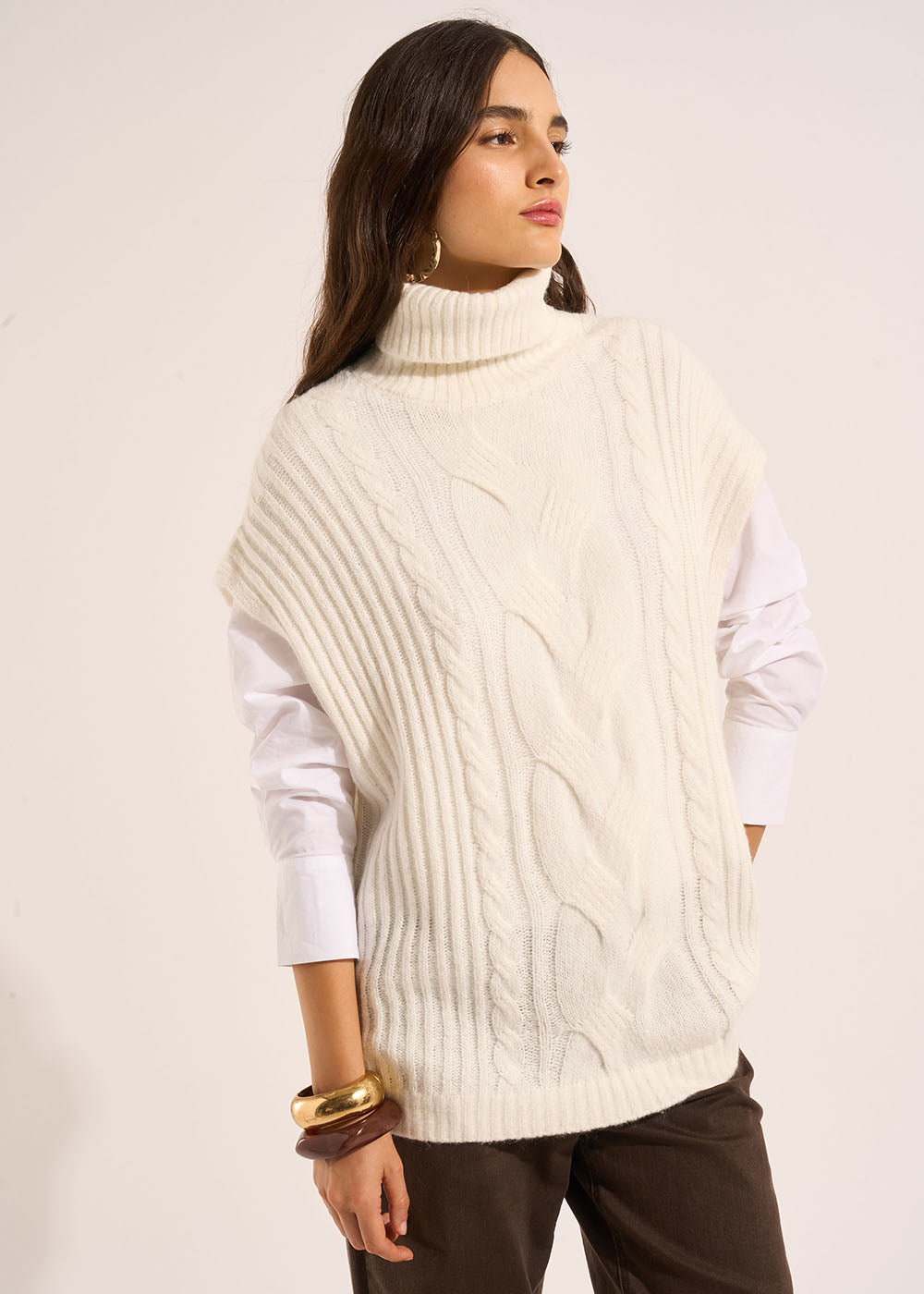 Pull sans manches col roulé - Sud Express - 5 - Sud Express