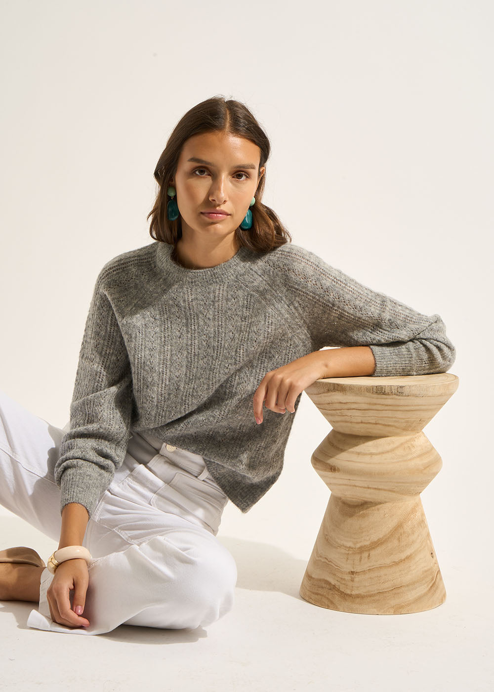 Pull col rond avec manches raglan larges - Sud Express - 5 - Sud Express