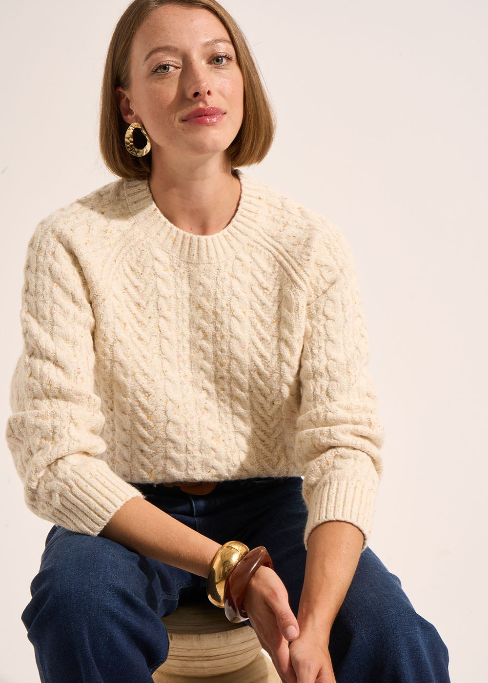 Pull irlandais torsadé à maille épaisse - Sud Express - 5 - Sud Express