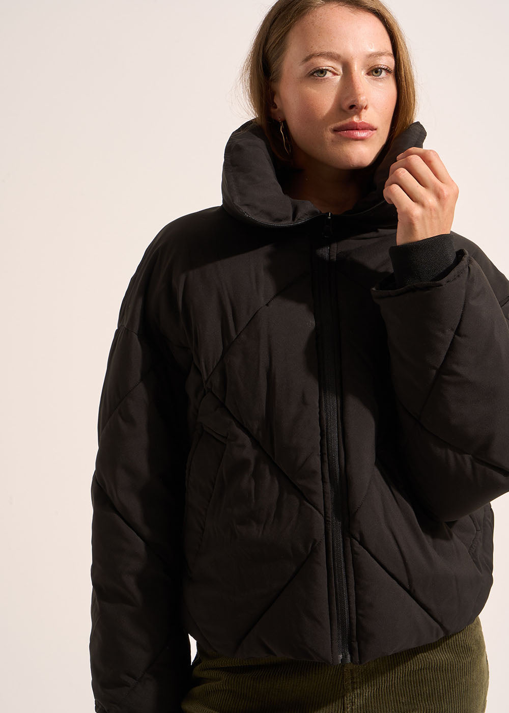 DALTY Doudoune ample matelassée losange à grand col - 1 - Sud Express - Sud Express