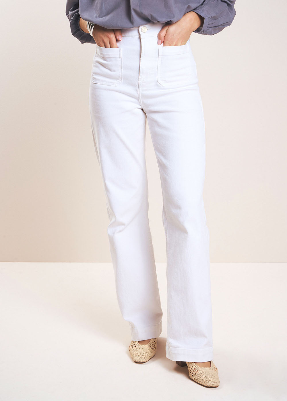 STACY Jean à jambes larges avec revers et taille haute - 2 - Sud Express - Sud Express