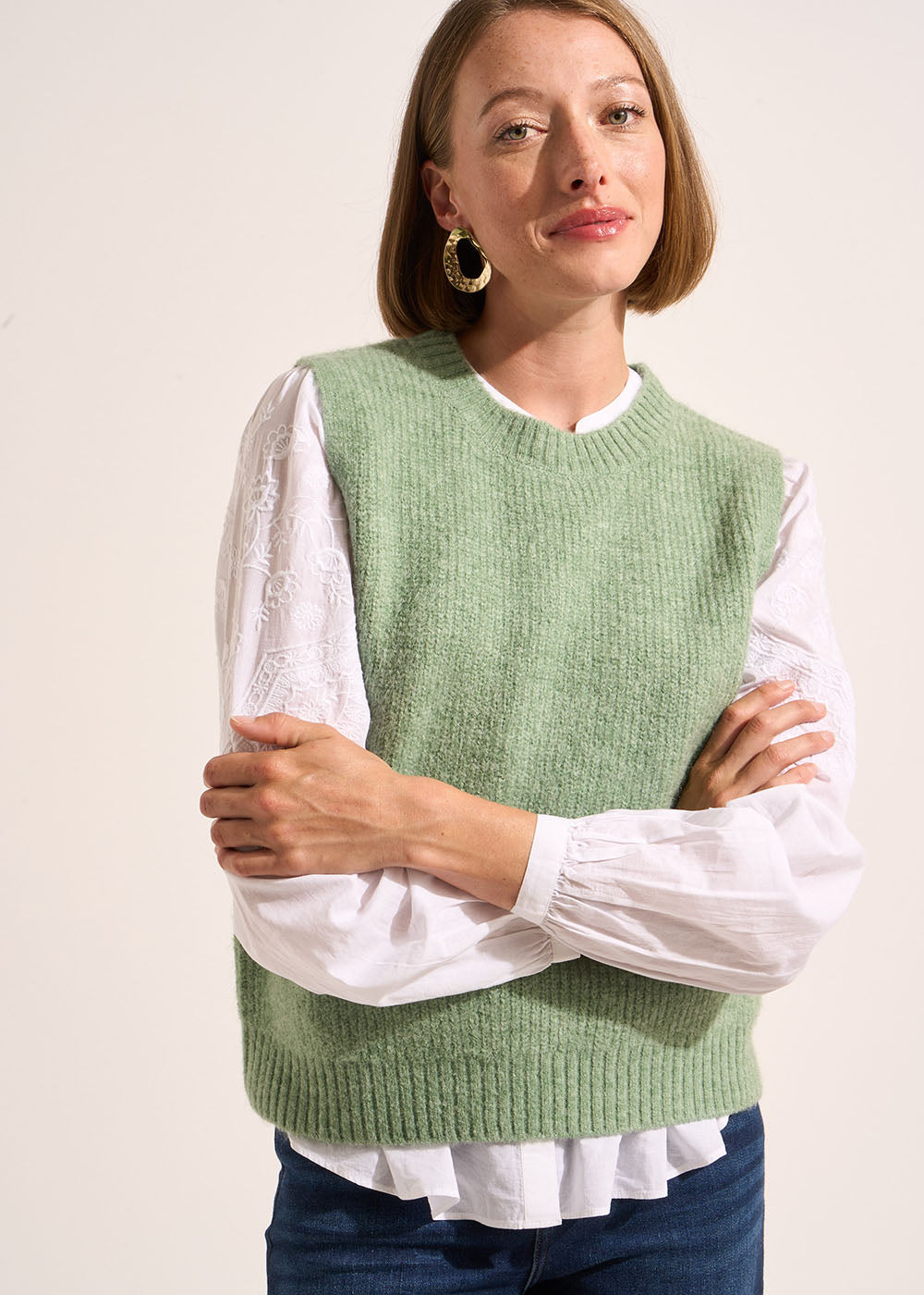 Pull sans manche à col rond - Sud Express - 5 - Sud Express